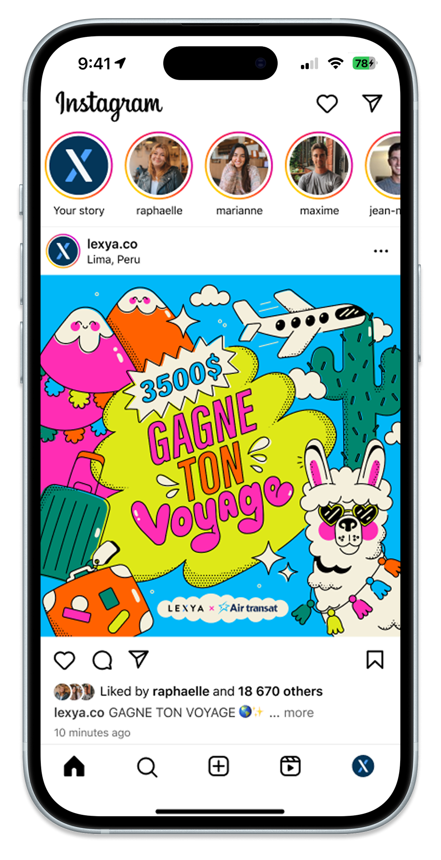 Air Transat - visuel concours air transat - mobile